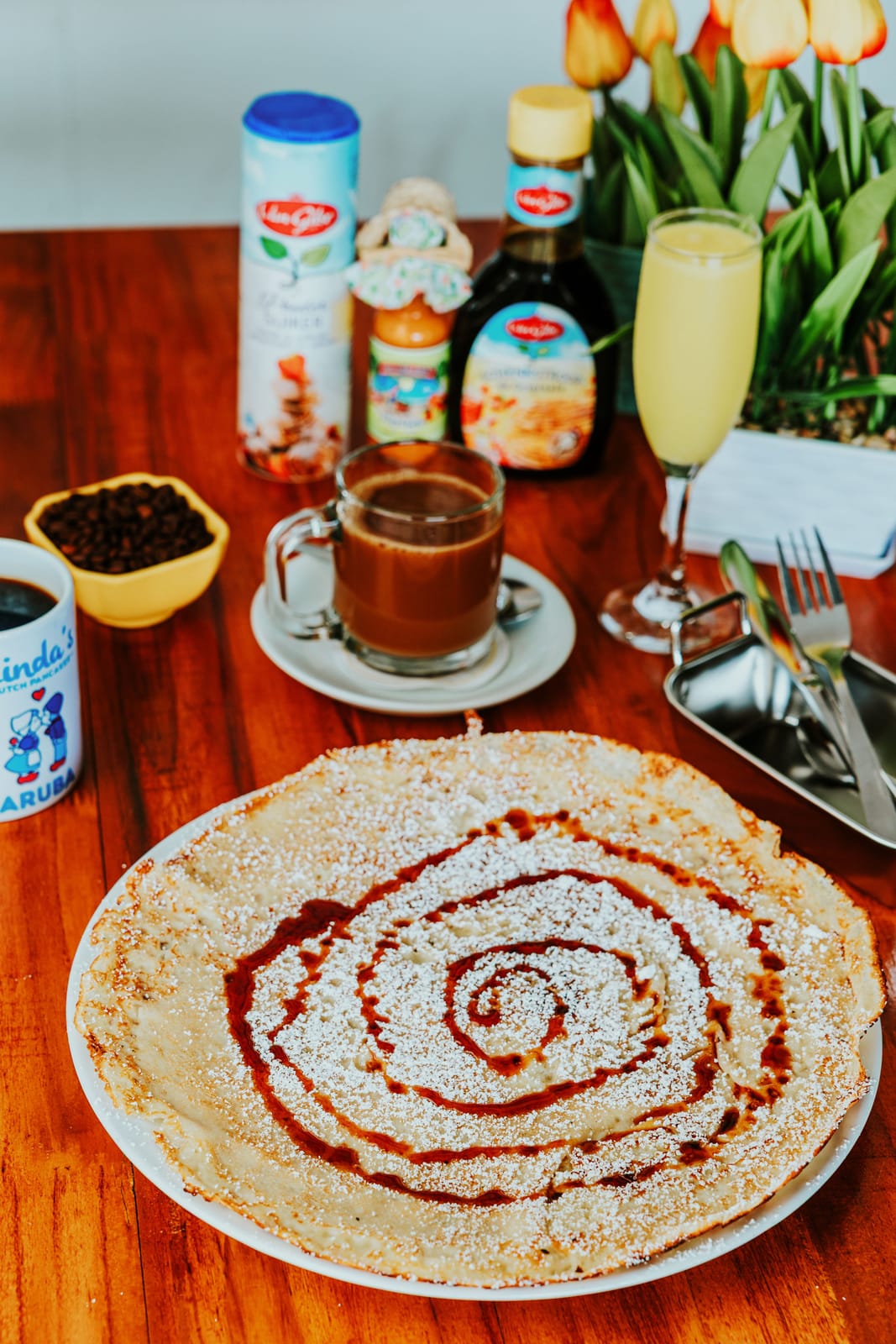 Syrup swirl pancake