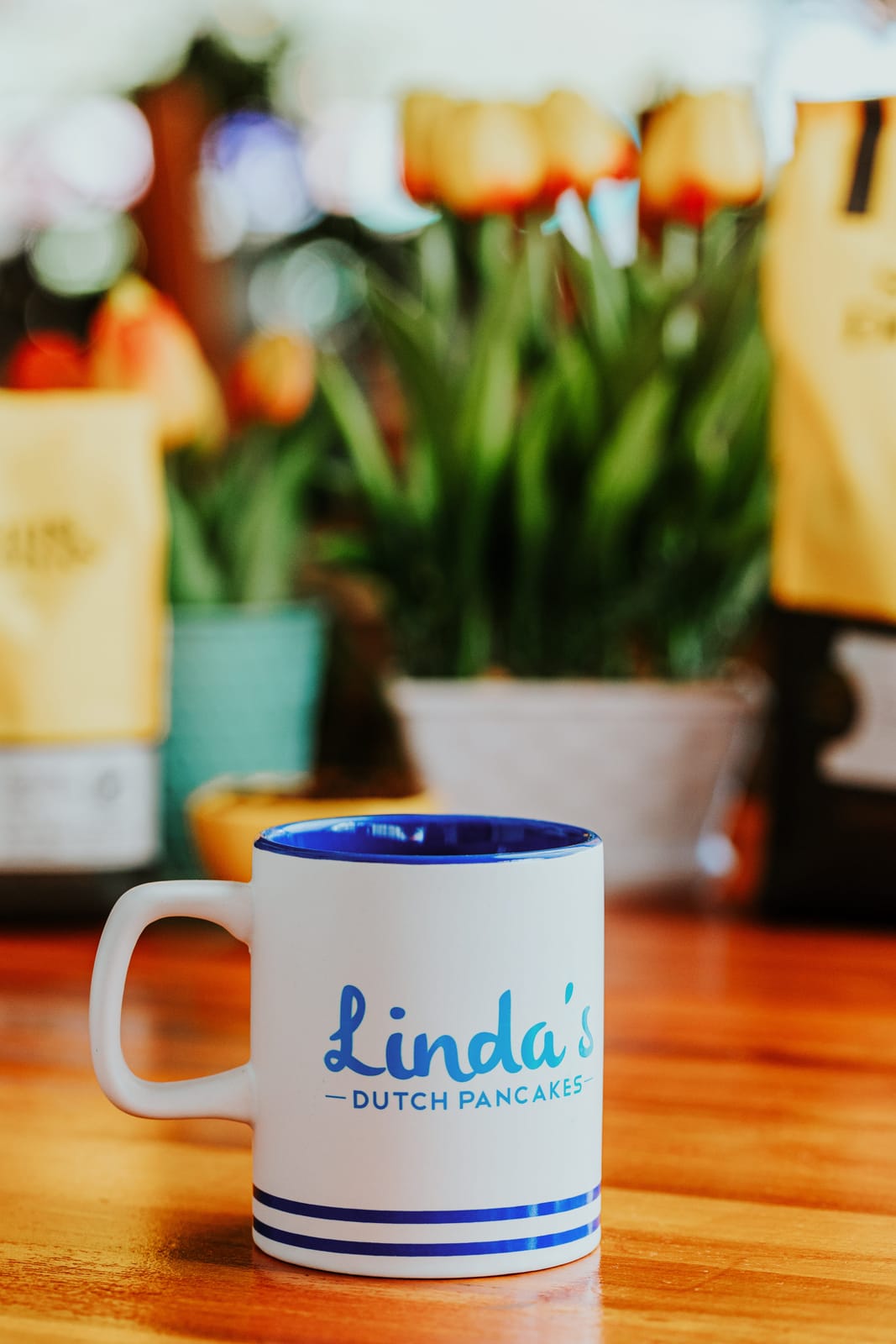 Linda's branded mug